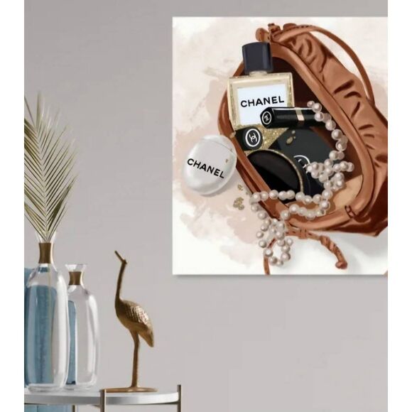Design District Fashion & Chanel Glam Boho Accessories Handbag Canvas Wall Decor - Picture 1 of 6